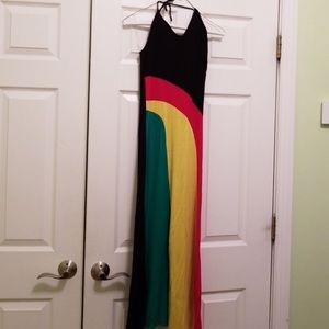 Aye Mon’! Jamaican Flag Colors Halter Dress